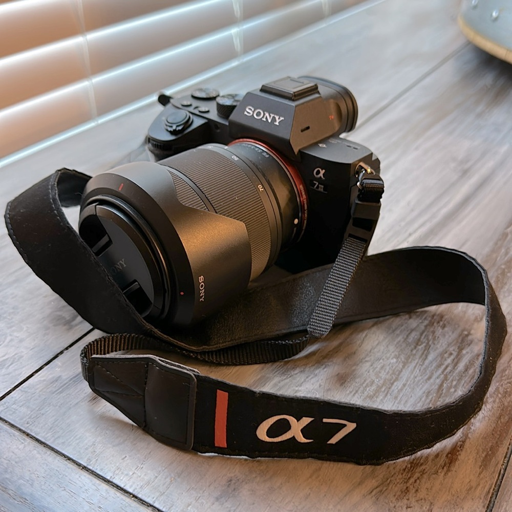 SONY a 7 lll, with additional lens and carrying case
